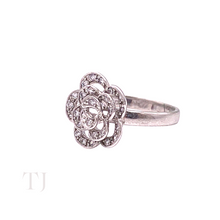 Load image into Gallery viewer, Diamonique Flower Shape Ring in Sterling Silver
