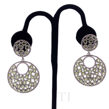 Load image into Gallery viewer, Peridot Circle Earrings in Sterling Silver
