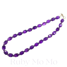 Load image into Gallery viewer, Amethyst Rectangular Flat &amp; Bead Necklace (high quality)
