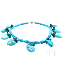 Cargar imagen en el visor de la galería, Blue Turquoise Bead &amp; Heart Necklace
