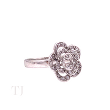 Load image into Gallery viewer, Diamonique Flower Shape Ring in Sterling Silver
