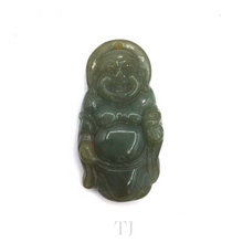 Load image into Gallery viewer, Chinese smiling god figure pendant made of Burmese Jade
