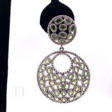 Load image into Gallery viewer, Peridot Circle Earrings in Sterling Silver
