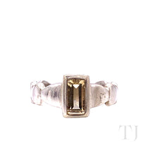 Load image into Gallery viewer, Citrine Rectangular Cut Ring in Sterling Silver
