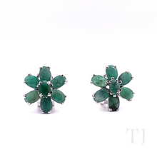 Load image into Gallery viewer, Emerald Flower Jewelry Set
