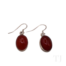 将图片加载到图库查看器，Carnelian Cabochon in sterling silver earrings
