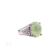 Load image into Gallery viewer, Prehnite Cabochon Ring in Sterling Silver
