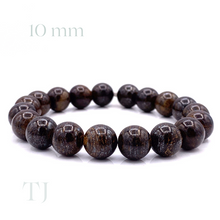 Загрузить изображение в средство просмотра галереи, bronzite bead bracelet with elastic string, 10 mm bead size
