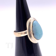 Load image into Gallery viewer, Larimar Tear Drop Ring in Sterling Silver
