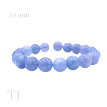 Load image into Gallery viewer, Aquamarine bead bracelet with elastic string, 10mm bead size
