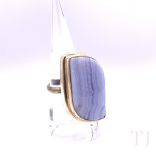 Load image into Gallery viewer, Blue lace agate in Sterling Silver Ring
