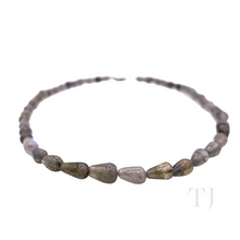 Load image into Gallery viewer, Labradorite Tear Drop Tube Necklace
