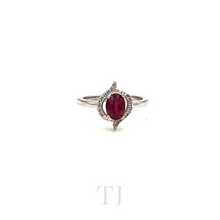 将图片加载到图库查看器，Ruby ring in sterling silver
