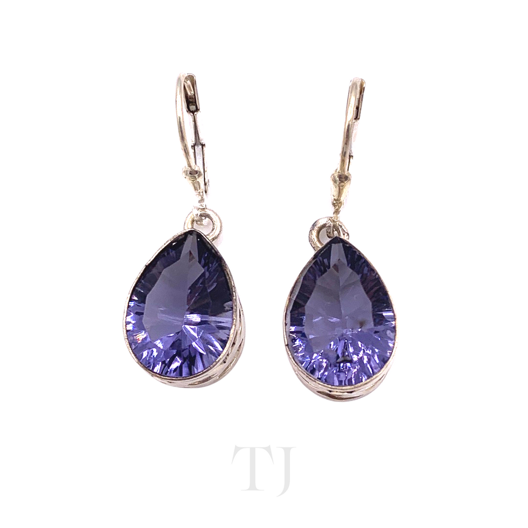 Mystic Topaz Tear Drop Earrings in Sterling Silver