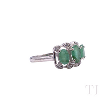 Load image into Gallery viewer, Emerald Oval Cut Ring in Sterling Silver
