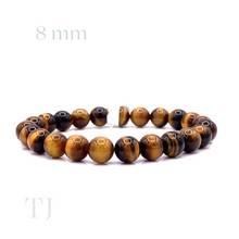 Загрузить изображение в средство просмотра галереи, Yellow Tiger&#39;s Eye bracelet, 8mm bead size
