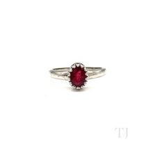 Load image into Gallery viewer, Ruby Oval Ring in Sterling Silver (US 6)
