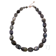 Load image into Gallery viewer, Labradorite Faceted Stone Necklace in Sterling Silver
