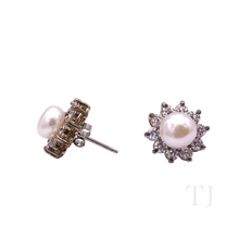 Load image into Gallery viewer, Freshwater Pearl with Diamonique Earrings
