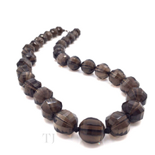 Load image into Gallery viewer, Smoky Quartz Faceted Bead Necklace in 925
