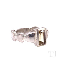 Load image into Gallery viewer, Citrine Rectangular Cut Ring in Sterling Silver
