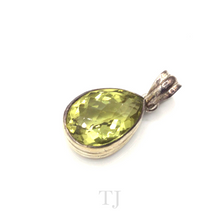 Load image into Gallery viewer, Green Topaz Tear Drop Pendant in Sterling Silver
