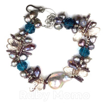 Load image into Gallery viewer, Multi-colored Freshwater Pearl with Swarovski Bracelet
