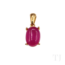 Load image into Gallery viewer, Ruby Cabochon Pendant in Sterling Silver Gold Coated
