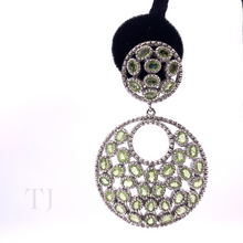 Load image into Gallery viewer, Peridot Circle Earrings in Sterling Silver
