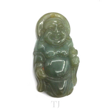 Load image into Gallery viewer, Chinese smiling god figure pendant made of Burmese Jade
