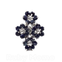 Cargar imagen en el visor de la galería, Sapphire Quadruple Flowers Rings in Sterling Silver
