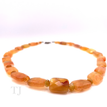 Load image into Gallery viewer, Fire Agate Faceted Flat Necklace
