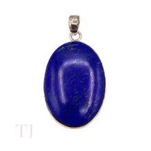 Cargar imagen en el visor de la galería, Lapis Lazuli Oval Pendant in Sterling Silver
