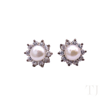 Load image into Gallery viewer, Freshwater Pearl with Diamonique Earrings
