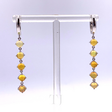 Cargar imagen en el visor de la galería, Ethiopian Opal Hanging Earrings in Sterling Silver
