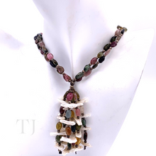 Load image into Gallery viewer, Multi-Colored Tourmaline Nugget Necklace
