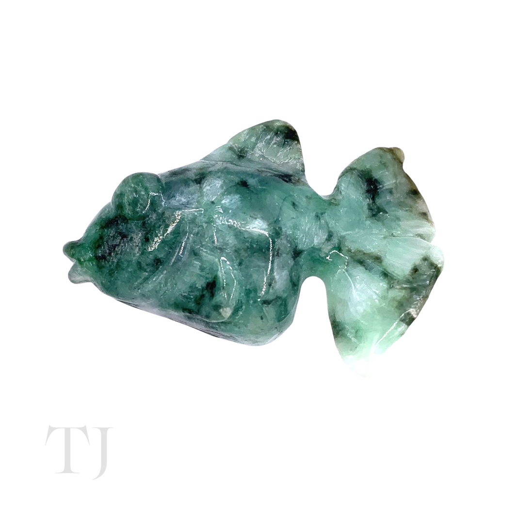 Natural Burmese Green Jade Fish Figurine