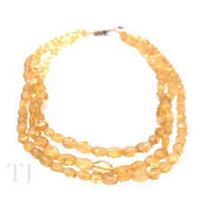 Load image into Gallery viewer,  Citrine chip 3 layered necklace with sterling silver lobster clasp
