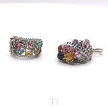 Load image into Gallery viewer, Multi-colored Tourmaline Set (ring+pendant) in Sterling Silver
