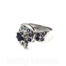 Load image into Gallery viewer, Sapphire Twist Ring in Sterling Silver
