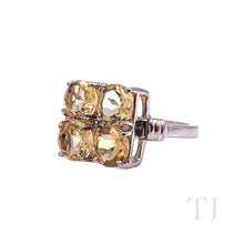 Cargar imagen en el visor de la galería, Citrine Round Cut in Square Shape Sterling Silver Ring
