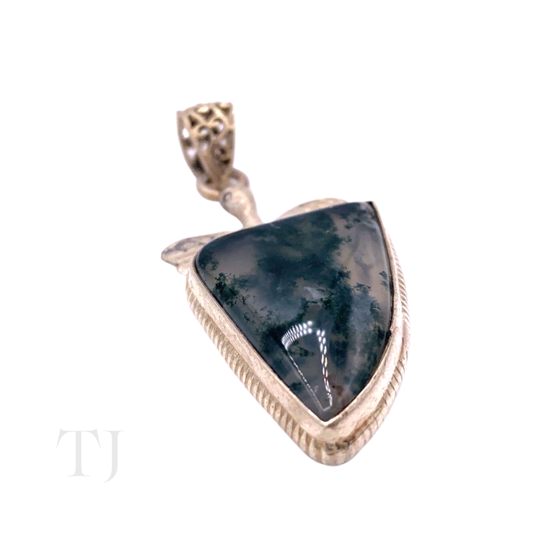 925 纯银苔藓玛瑙吊坠– Legacy Timeless Jewel Inc.