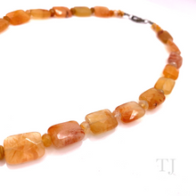 Load image into Gallery viewer, Fire Agate Faceted Flat Necklace
