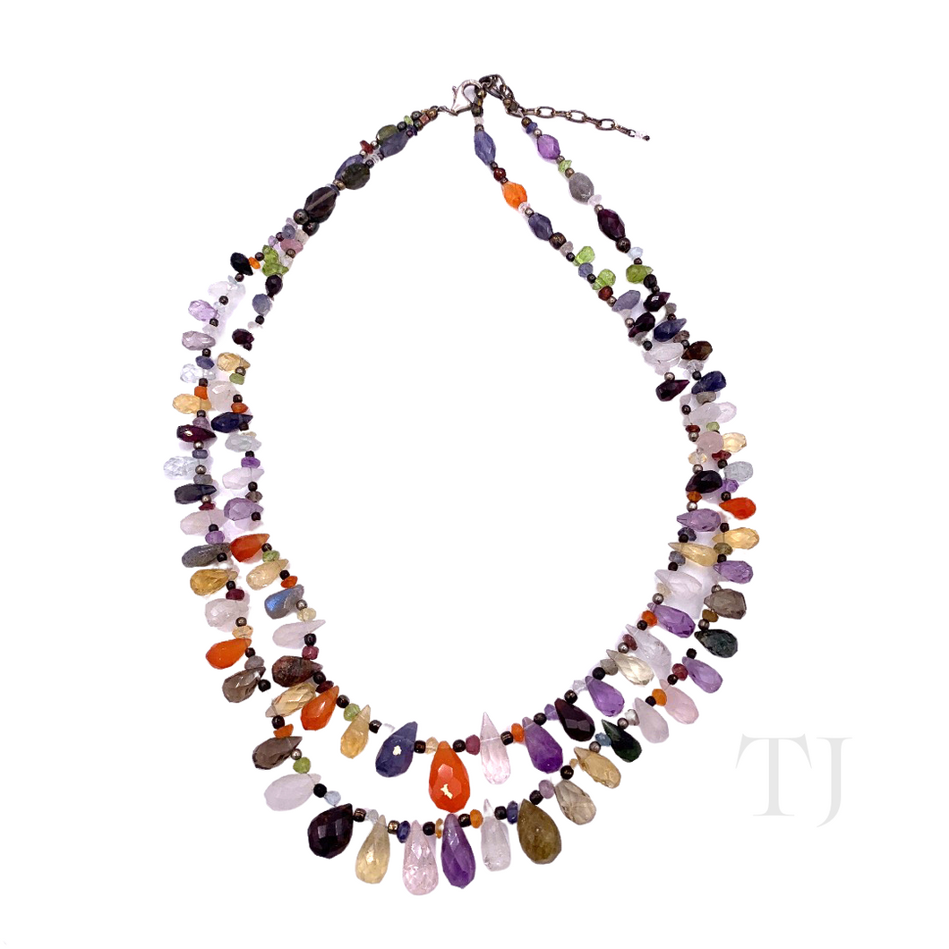 Multi Gemstones Necklace in Sterling Silver