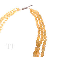 将图片加载到图库查看器， Citrine chip 3 layered necklace with sterling silver lobster clasp
