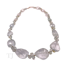 将图片加载到图库查看器，Aquamarine faceted graduated style necklace with 14k gold clasp
