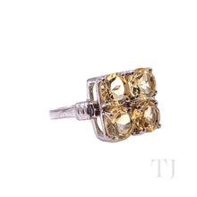 Cargar imagen en el visor de la galería, Citrine Round Cut in Square Shape Sterling Silver Ring
