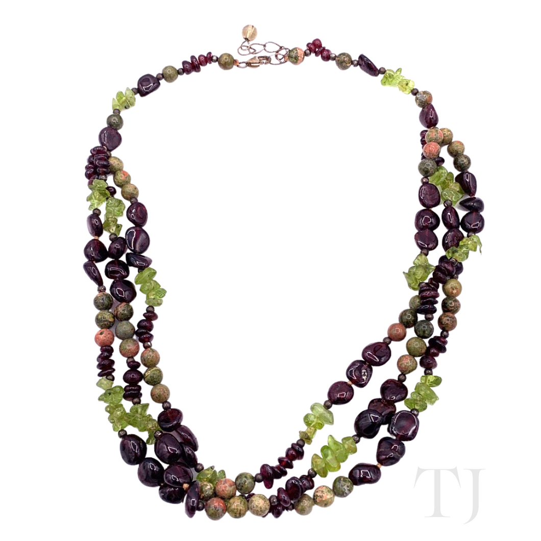 Multi Gemstones Layered Necklace