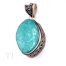 Load image into Gallery viewer, Larimar Stone Pendant in Sterling Silver
