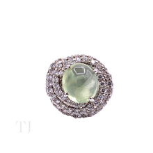 Загрузить изображение в средство просмотра галереи, Prehnite Circle Cabochon RIng in Stelring Silver
